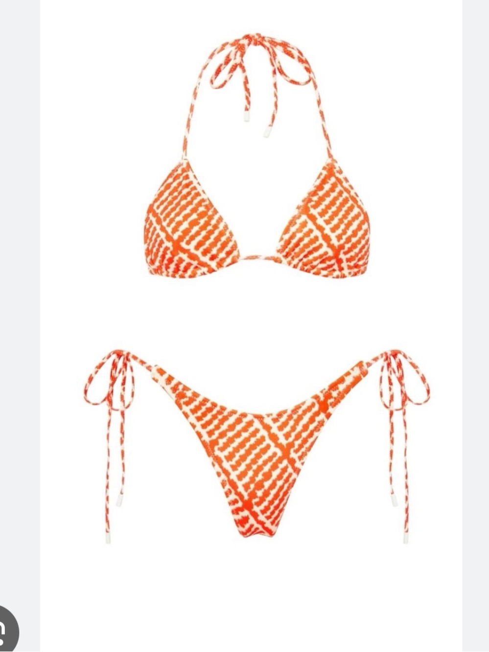 NWT triangl swimwear Orange & White Tie Bikini XS vinca perre - trade for small? - Picture 2 of 6